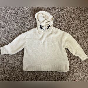 Zara Girls size 9 years Cozy Cream Hooded Sweater